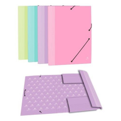 (4789R) MARIOLA CARPETA CON GOMAS 3 SOLAPAS FOLIO CARTÓN FORRADO PLASTIFICADO MATE SURTIDOS PASTEL
