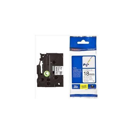 (TZEFX241) BROTHER CINTA ROTULADORA LAMINADA FLEXIBLE TEXTO NEGRO SOBRE BLANCO - 18MMX8M