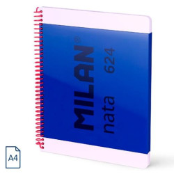 (57043E80B) MILAN CUADERNO ESPIRAL A4 80H 95GR 5X5MM TAPA DURA COLECCIÓN NATA® 624 SINCE 1918 AZUL