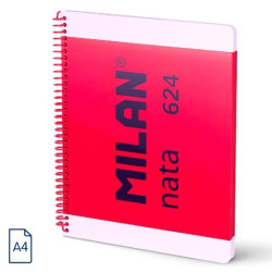 (57043E80P) MILAN CUADERNO ESPIRAL A4 80H 95GR 5X5MM TAPA DURA COLECCIÓN NATA® 624 SINCE 1918 ROSA