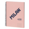 (57143E80P) MILAN LIBRETA CON ESPIRAL A4 80H PAPEL 95GR CUADRICULADO 5X5MM SERIE 1918 ROSA