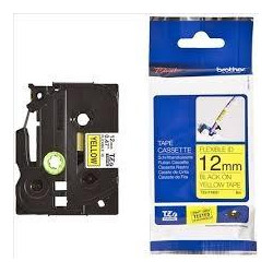 (TZEFX631) BROTHER CINTA ROTULADORA LAMINADA FLEXIBLE TEXTO NEGRO SOBRE AMARILLO - 12MMX8M