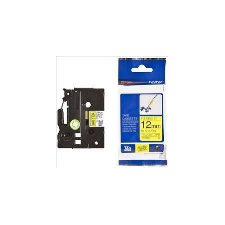 (TZEFX631) BROTHER CINTA ROTULADORA LAMINADA FLEXIBLE TEXTO NEGRO SOBRE AMARILLO - 12MMX8M