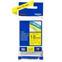 (TZEFX641) BROTHER CINTA ROTULADORA LAMINADA FLEXIBLE TEXTO NEGRO SOBRE AMARILLO - 18MMX8M