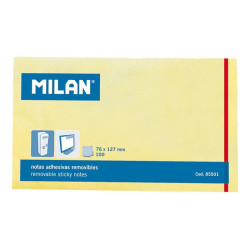 (85501) MILAN BLOC NOTAS ADHESIVAS REMOVIBLES 100H 127X76 AMARILLO CLARO