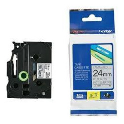 (TZEM951) BROTHER CINTA ROTULADORA LAMINADA TEXTO NEGRO SOBRE FONDO PLATA MATE - 24MMX8M