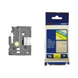 (TZEMQL35) BROTHER CINTA ROTULADORA LAMINADA MATE TEXTO BLANCO SOBRE GRIS CLARO - 12MMX5M