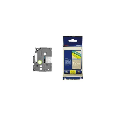 (TZEMQL35) BROTHER CINTA ROTULADORA LAMINADA MATE TEXTO BLANCO SOBRE GRIS CLARO - 12MMX5M