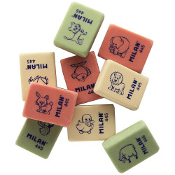 (CMM445) MILAN GOMA 445 MIGA DE PAN 3,1X2,3X0,9 CM COLORES SURTIDOS -CAJA 45U-