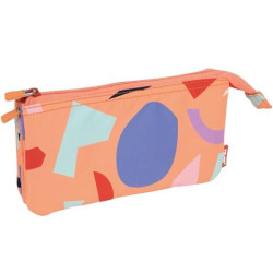 (081133FARN) MILAN PORTATODO 5 COMPARTIMENTOS SERIE ESPECIAL FUN ANIMALS NARANJA