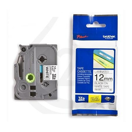 (TZES141) BROTHER CINTA ROTULADORA LAMINADA SUPER ADHESIVA TEXTO NEGRO SOBRE TRANSPARENTE - 18MMX8M