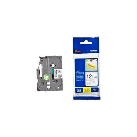 (TZES231) BROTHER CINTA ROTULADORA LAMINADA SUPER ADHESIVA TEXTO NEGRO SOBRE BLANCO - 12MMX8M