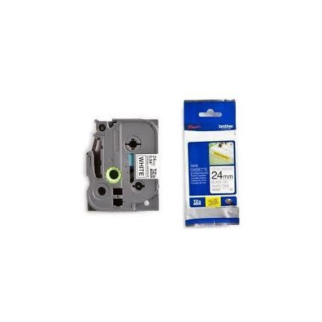 (TZES251) BROTHER CINTA ROTULADORA LAMINADA SUPER ADHESIVA TEXTO NEGRO SOBRE BLANCO - 24MMX8M