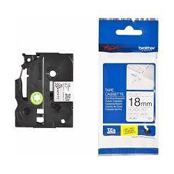 (TZESE4) BROTHER CINTA ROTULADORA LAMINADA DE SEGURIDAD TEXTO NEGRO SOBRE BLANCO - 18MMX8M