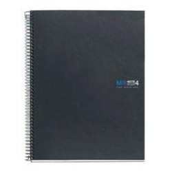 (MR2120) MIQUELRIUS CUADERNO ESPIRAL 160H A5+ 70GR 5X5MM 2 TALADROS MICROPERFORADO 4 BANDAS COLOR T/EXTRADURAS GRAFITO