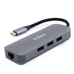 (NXDSUSBC03) NILOX DOCK STATION USB-C: 3XUSB 3.0, 2XHDMI, VGA, USB-C, RJ45