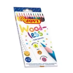 (734/12) JOVI LÁPICES DE COLORES WOODLESS C/SURTIDOS ESTUCHE 12 UD