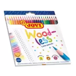 (734/24) JOVI LÁPICES DE COLORES WOODLESS C/SURTIDOS ESTUCHE 24 UD