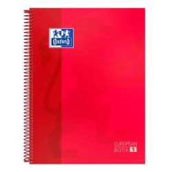 (100430198) OXFORD CUADERNO CLASSIC EUROPEANBOOK 1 WRITE&ERASE 80H A4+ 5X5MM MICROPERFORADO T/EXTRADURA ROJO