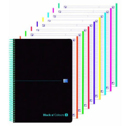 (400088489) OXFORD CUADERNO BLACK N´COLOURS EUROPEANBOOK 8 MICROPERFORADO 160H A4+ 5X5 T/PLÁSTICO NEGRO