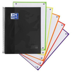(400158600) OXFORD CUADERNO CLASSIC EUROPEANBOOK 5 WRITE&ERASE 120H A4+ 5X5 MICROPERFORADO TAPA EXTRADURA NEGRO