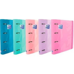 (400119130) OXFORD CARPETA DE ANILLAS 4X35MM TOUCH EUROPEANBINDER C/RECAMBIO 100H A4+ 5X5 T/EXTRADURA C/SURTIDOS PASTEL