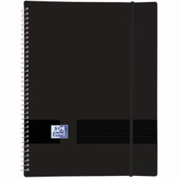 (400160223) OXFORD CARPETA CON 30 FUNDAS CRISTAL 50 MICRAS ESPIRAL A4 CIERRE C/GOMA PLÁSTICO OPACO NEGRO