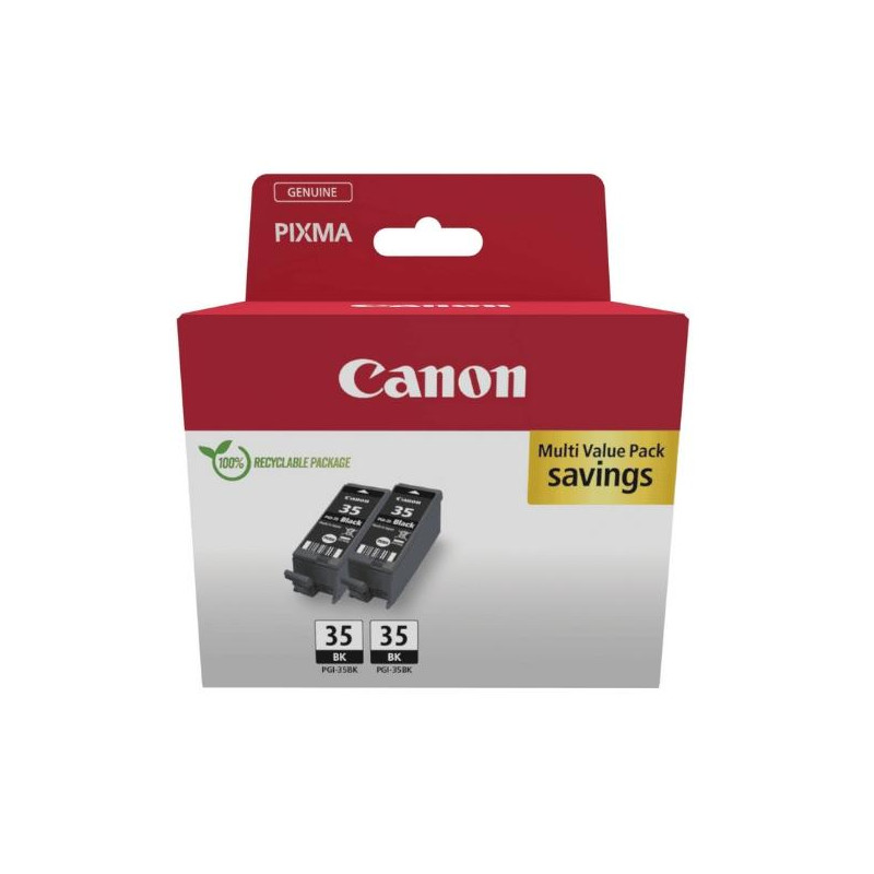 (1509B029) CANON TINTA TWIN PACK NEGRO PARA PIXMA IP 100/110 - TR 150 - PGI 35BK (PACK 2)