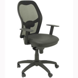 (15SNSPNE) PIQUERAS Y CRESPO SILLA JORQUERA GIRATORIA SINCRO BRAZOS/R RESPALDO DE MALLA Y ASIENTO SIMILPIEL NEGRO