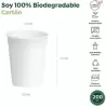 (30301D) VASO CARTÓN BIODEGRADABLE 200CC BLANCO PACK 25 UD