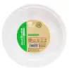 (5003R) PLATO LLANO  REDONDO 22CM REUTILIZABLE BLANCO -100U-