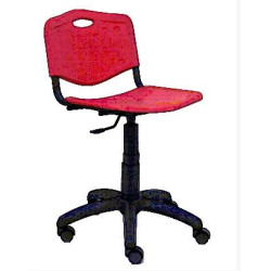 (26GI350RN) PIQUERAS Y CRESPO SILLA GIRATORIA ROBLEDO ASIENTO Y RESPALDO DE PLASTICO DE COLOR ROJO