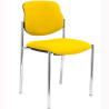 (27CRBALI100) PIQUERAS Y CRESPO SILLA FIJA STYL SIN BRAZOS CHASIS CROMO TEJIDO BALI AMARILLO