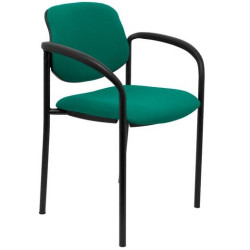 (27NBALI456CB) PIQUERAS Y CRESPO SILLA FIJA STYL B/FIJOS CHASIS NEGRO TEJIDO BALI VERDE