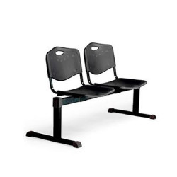 (B2PINE) PIQUERAS Y CRESPO BANCADA ISO 2 PLAZAS ASIENTO Y RESPALDO PVC NEGRO