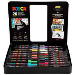 (182634820) POSCA MALETÍN METÁLICO MARCADOR  SURTIDO 20P