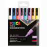 (182634850) POSCA MARCADOR  PC-3M/8C NO PERMANENTE PUNTA FINA 0.9MM-1.3MM COLORES SURTIDOS PASTEL -8U-