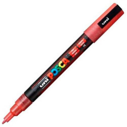 (285379000) POSCA MARCADOR  PC-3ML PUNTA CÓNICA 0,9 - 1,3 MM ROJO PURPURINA