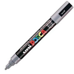 (286641000) POSCA MARCADOR  PC-5M NO PERMANENTE PUNTA FORMA DE BALA 1,8 - 2,5 MM GRIS