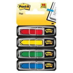 (7000144924) POST-IT INDEX  ROJO, AMARILLO, VERDE, AZUL - 4 DISPENSADORES STD 4X24