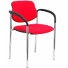 (27CRBALI350CB) PIQUERAS Y CRESPO SILLA FIJA STYL B/FIJOS CHASIS CROMO TEJIDO BALI ROJO
