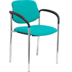 (27CRBALI39CB) PIQUERAS Y CRESPO SILLA FIJA STYL B/FIJOS CHASIS CROMO TEJIDO BALI TURQUESA