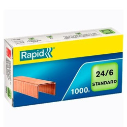 (24855700) RAPID GRAPAS ESTÁNDAR 24/6 COBREADAS -CAJA DE 1000-