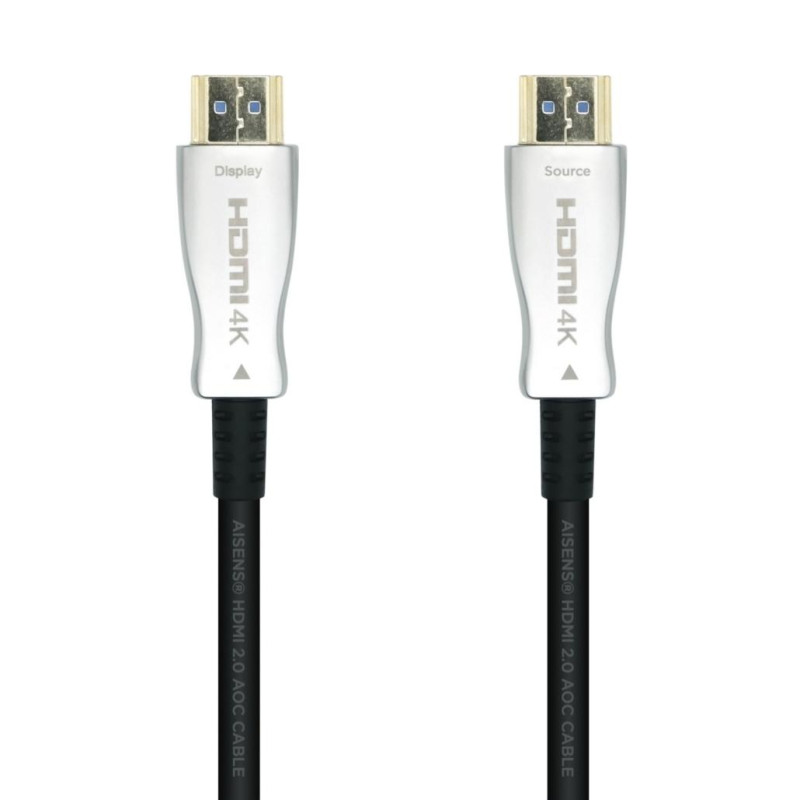 (A148-0378) AISENS CABLE HDMI V2.0 AOC (ACTIVE OPTICAL CABLE) PREMIUM ALTA VELOCIDAD HEC 4K@60HZ 18GBPS A/M - A/M NEGRO 20M