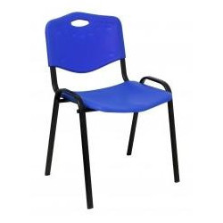 (PACK426IAZ) PIQUERAS Y CRESPO PACK DE 4 SILLAS FIJAS APILABLES ISO ASIENTO Y RESPALDO PVC AZUL