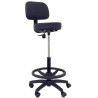 (T01CLSPNE) PIQUERAS Y CRESPO TABURETE LLANOS GIRATORIO REGULABLE CON ARO REPOSAPIÉS TAPIZADO SIMILPIEL NEGRO