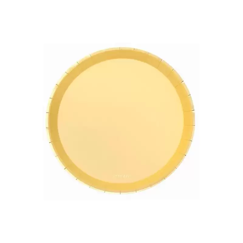 (119-1042) OH YEAH PLATO LLANO METLAIZADO Ø20.5CM AMARILLO PASTEL PACK 8U
