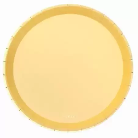 (119-1042) OH YEAH PLATO LLANO METLAIZADO Ø20.5CM AMARILLO PASTEL PACK 8U