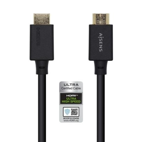 (A150-0424) AISENS CABLE HDMI V2.1 PREMIUM ALTA VELOCIDAD HEC 8K@60HZ 48GBPS A/M - A/M NEGRO 3