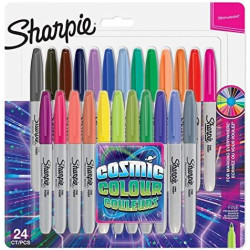(2033672) SHARPIE MARCADOR PERMANENTE COSMIC FINE PUNTA REDONDA 0.9MM C/SURTIDOS BLÍSTER 24 UD